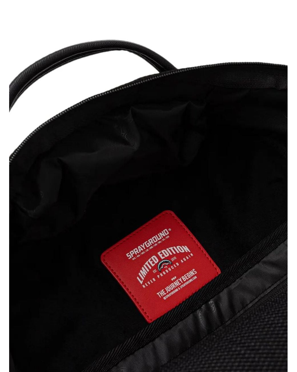 Sprayground Black Check-Print Shark-Motif Backpack