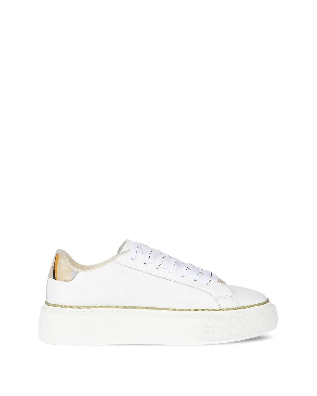 Paul Smith White Platform Striped Sneakers