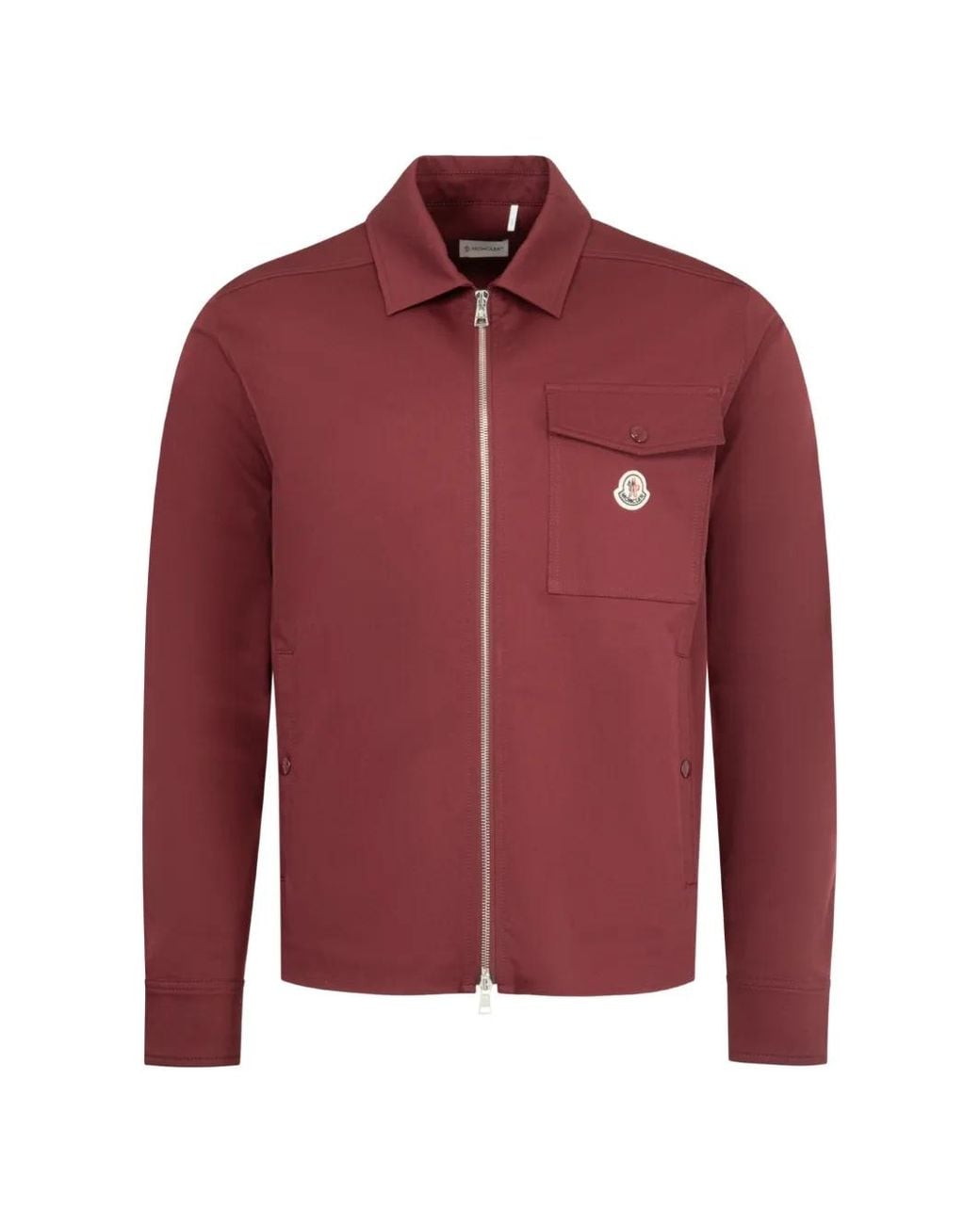 Moncler Red Pocket Zip Shirt Jacket for men