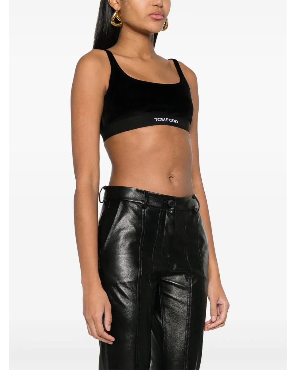 Tom Ford Black Top With Jacquard Effect