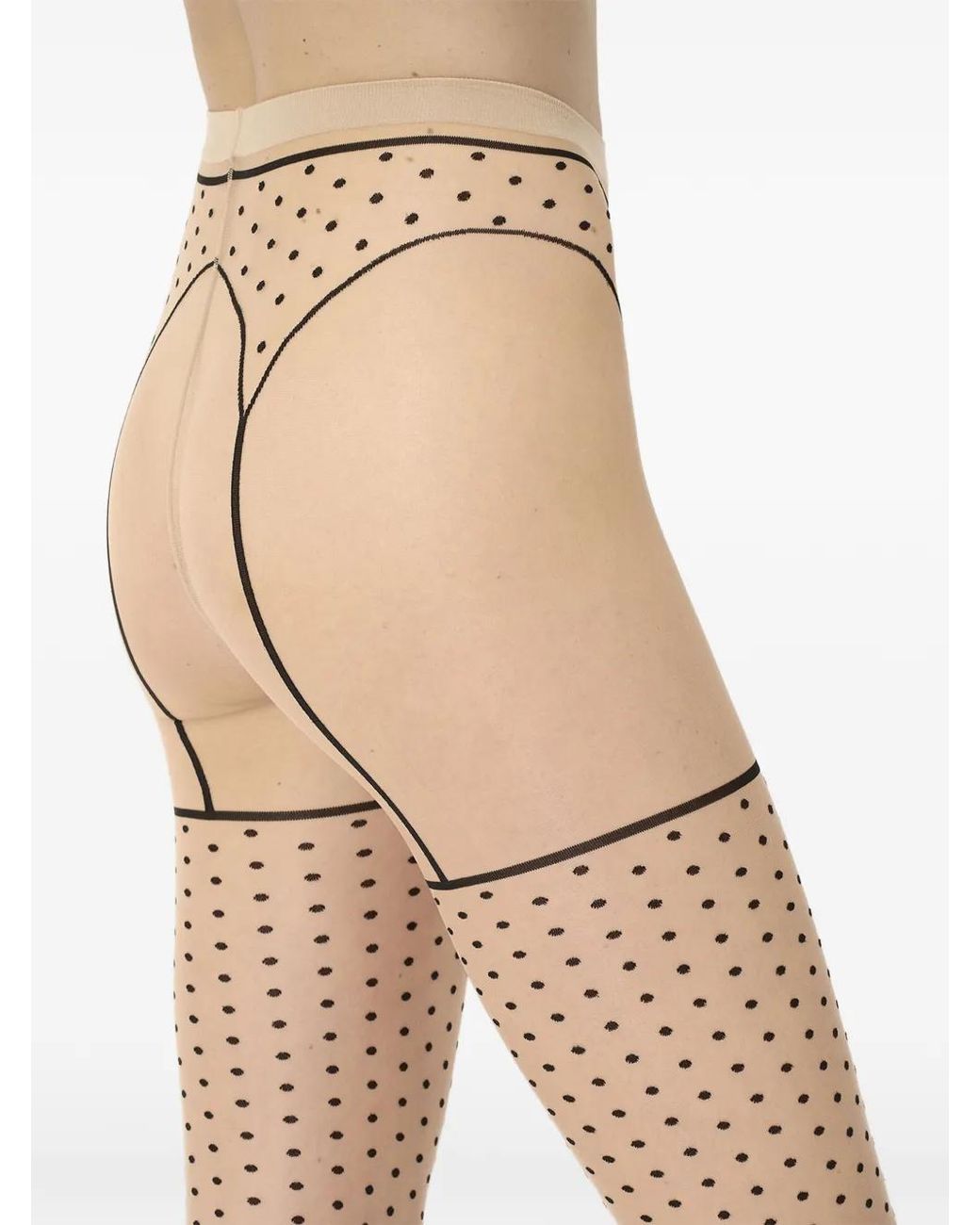 Wolford White Polka-Dot Garter-Belt 20 Tights