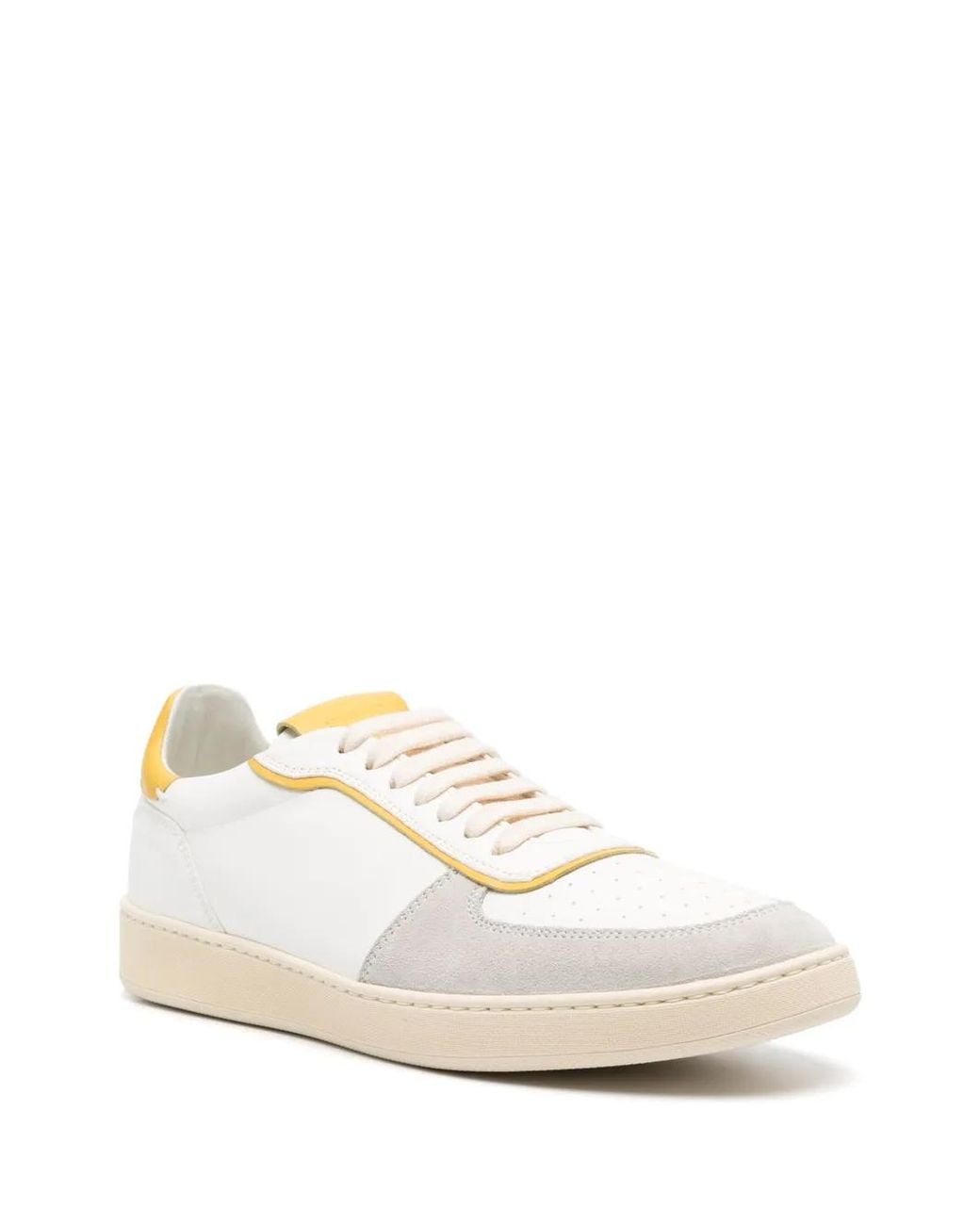 Stuart Weitzman White Derby Leather Sneakers