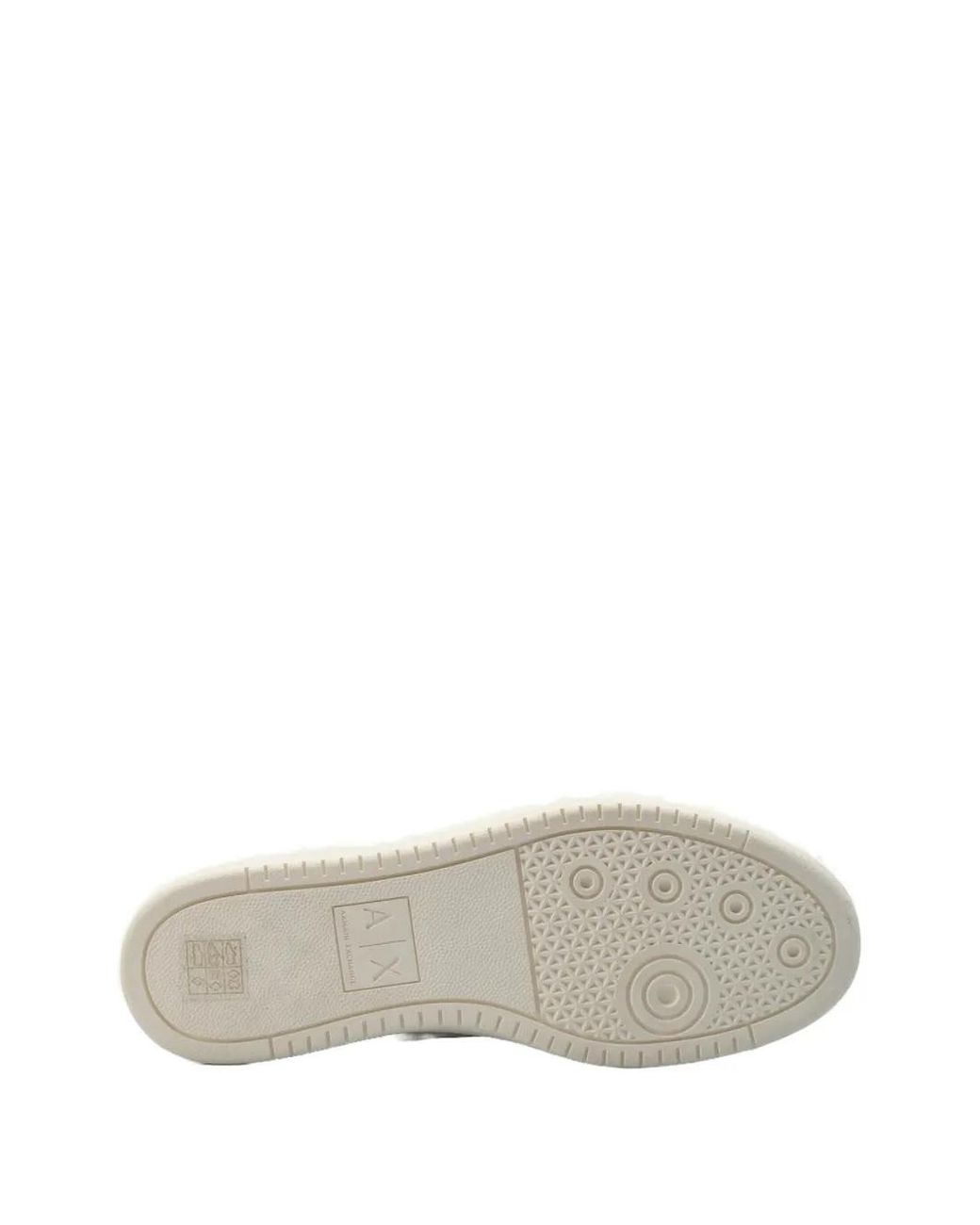 ARMANI EXCHANGE White Perforated-Logo Sneakers