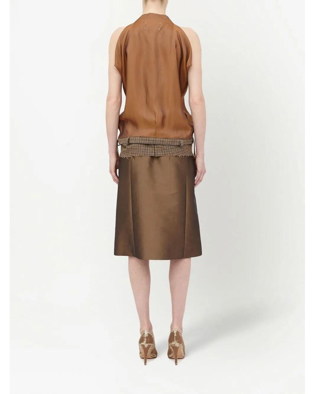 Maison Margiela Brown Décortiqué Houndstooth-Pattern Top