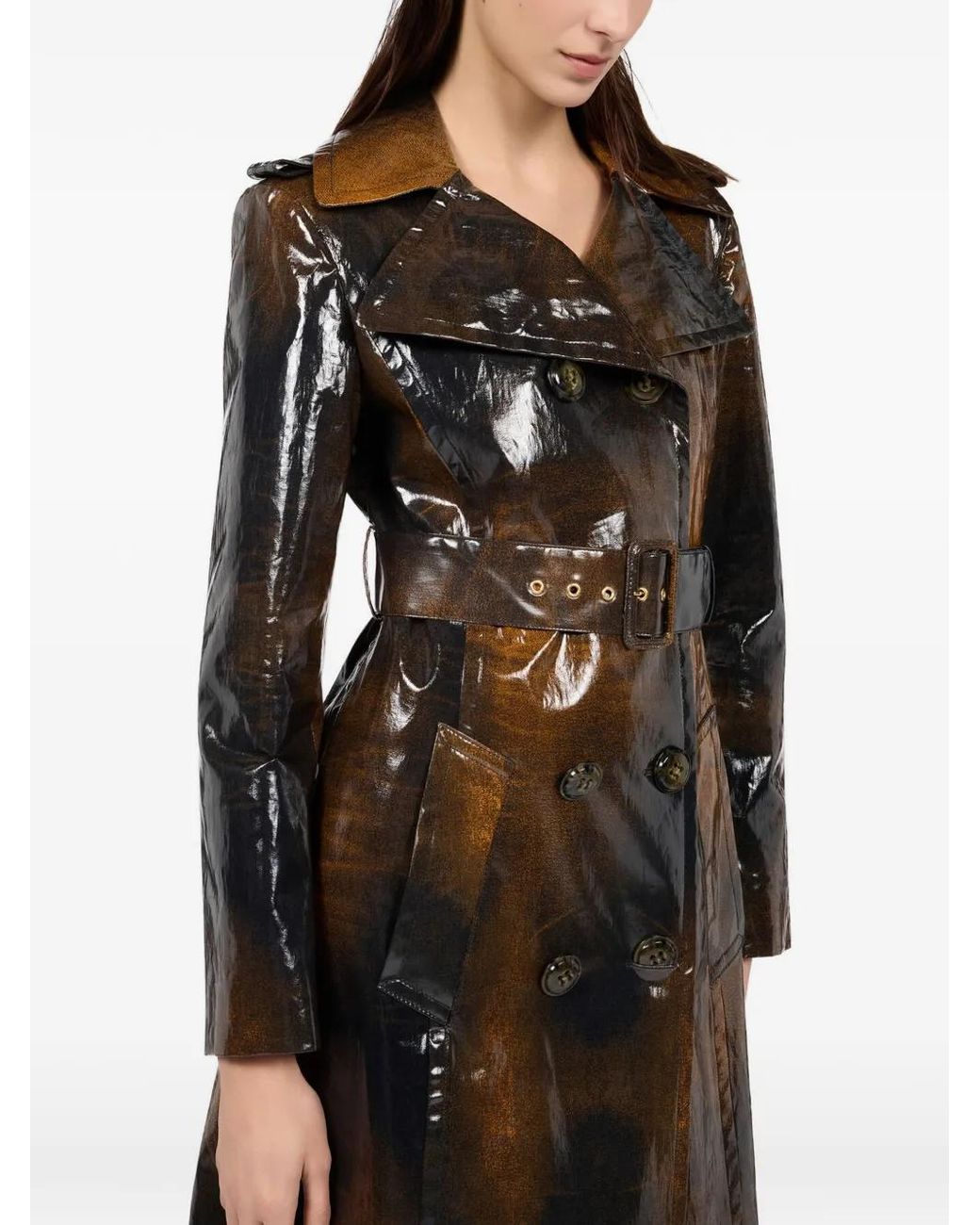 Roberto Cavalli White Trench Coat Used Effect