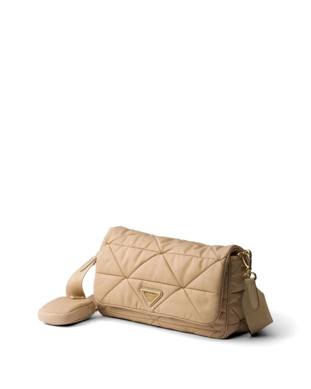 Prada Natural Padded Re-Nylon Shoulder Bag