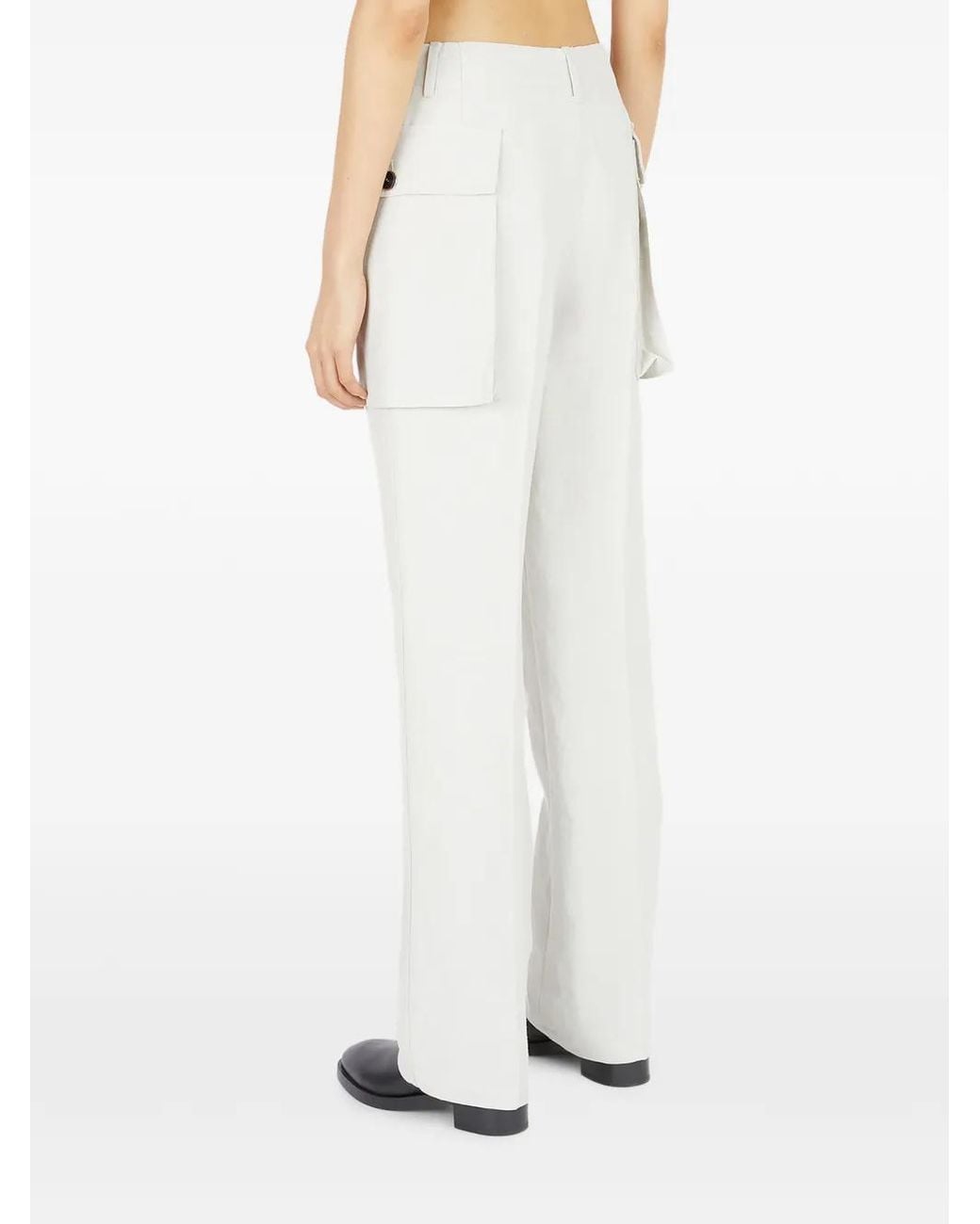 DURAZZI MILANO White Flap-Pocket Trousers