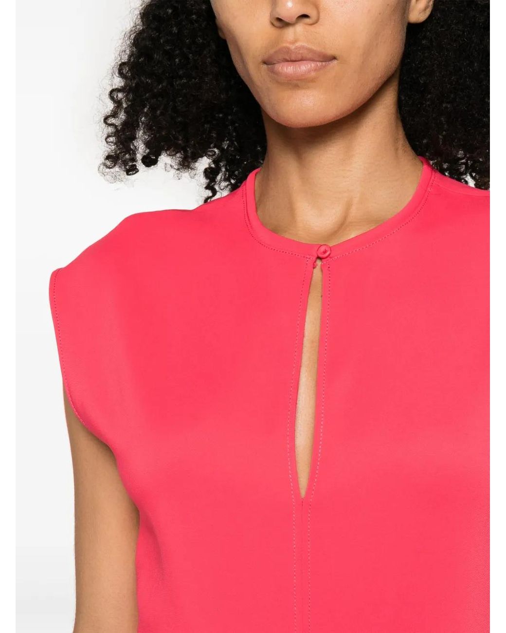 Forte_forte Pink Stretch Crepe Cady Midi Dress