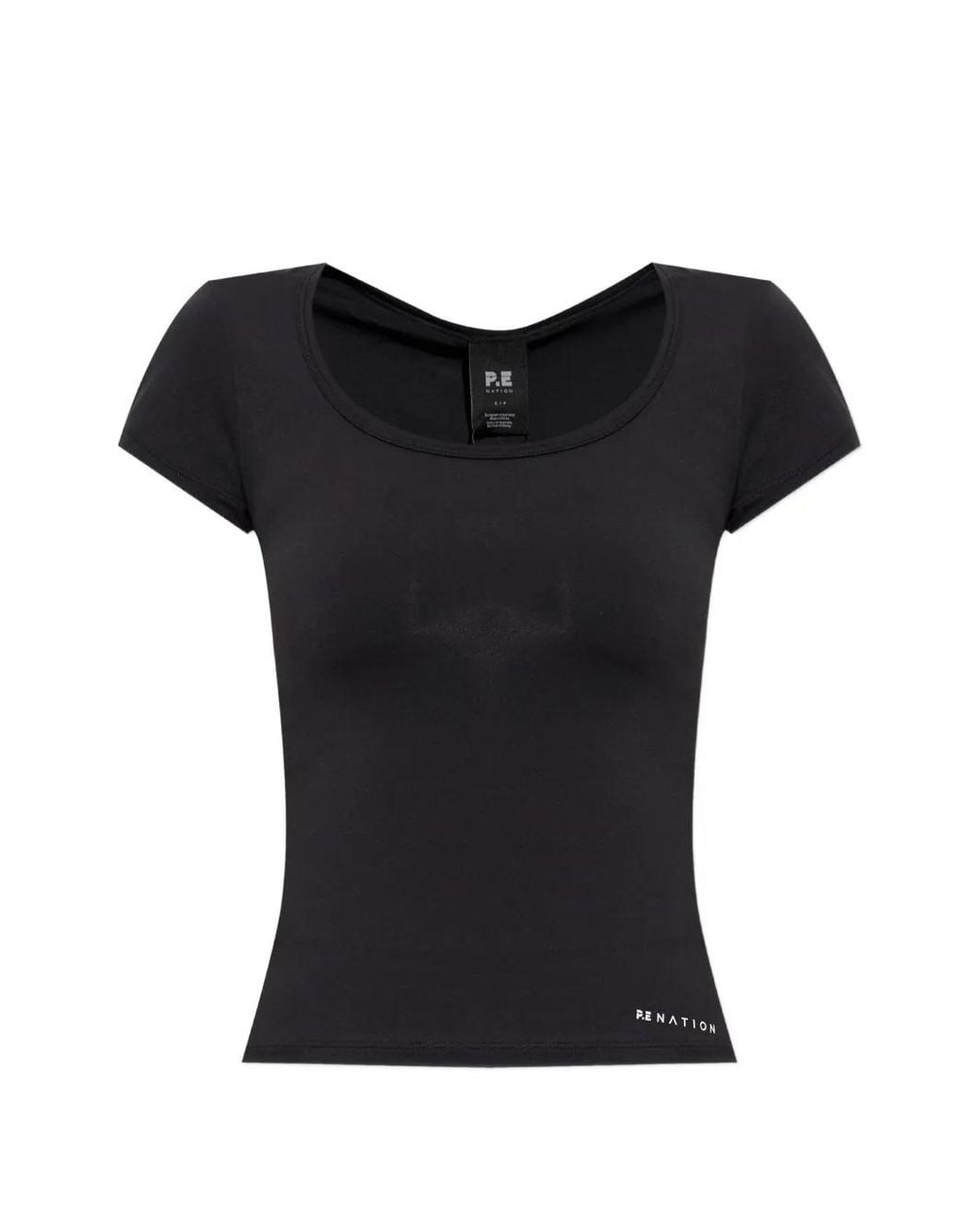 P.E Nation Black Foundation Scoop-Neck Top