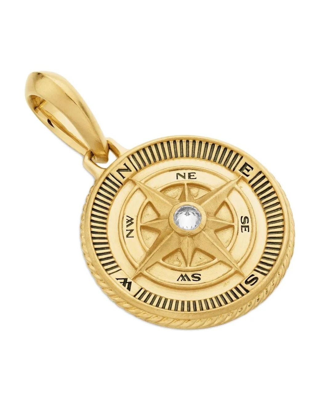 David Yurman Metallic 18Kt Maritime Compass Diamond Amulet (29.5Mm) for men