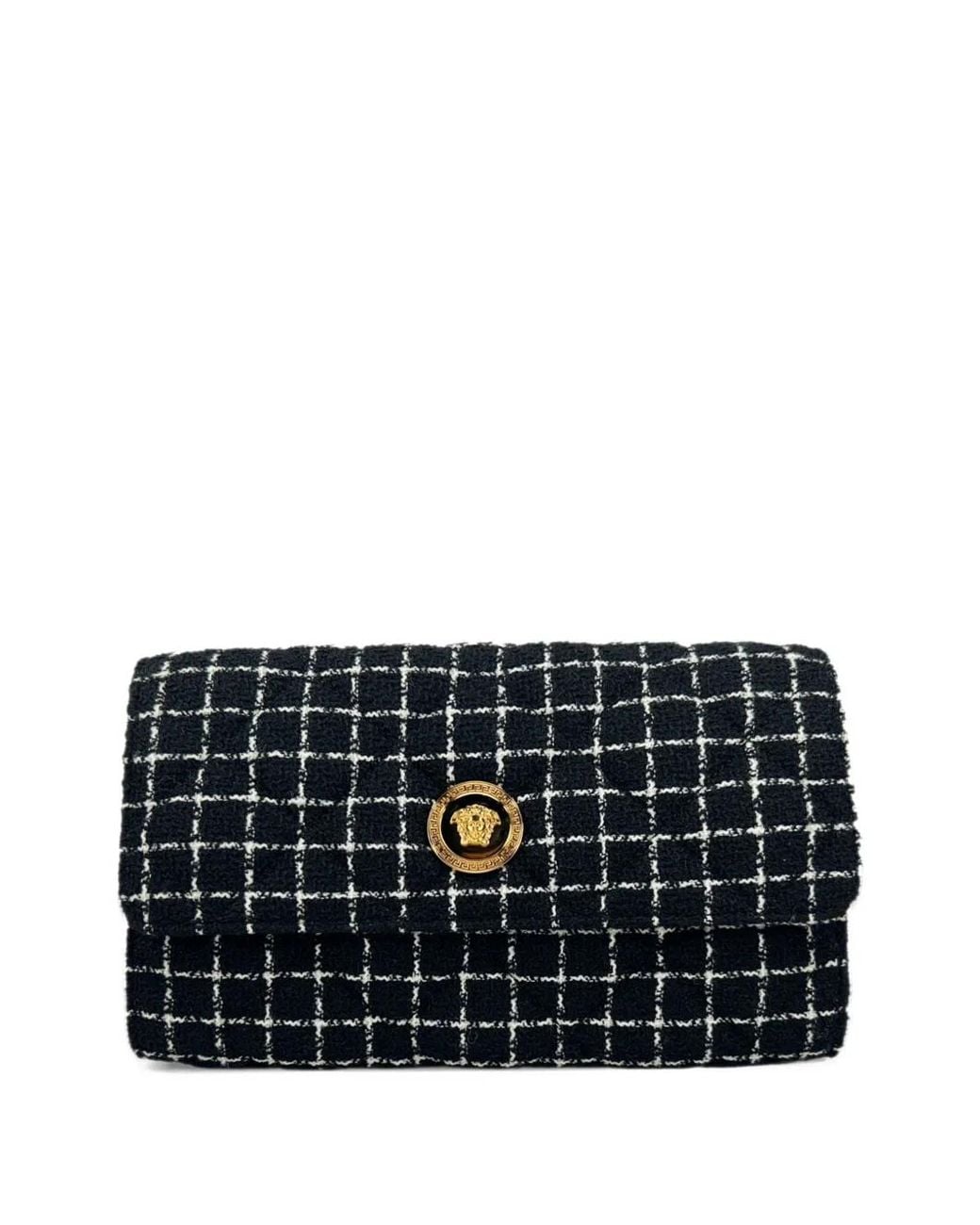 Versace Black Medusa '95 Tweed Crossbody Bag