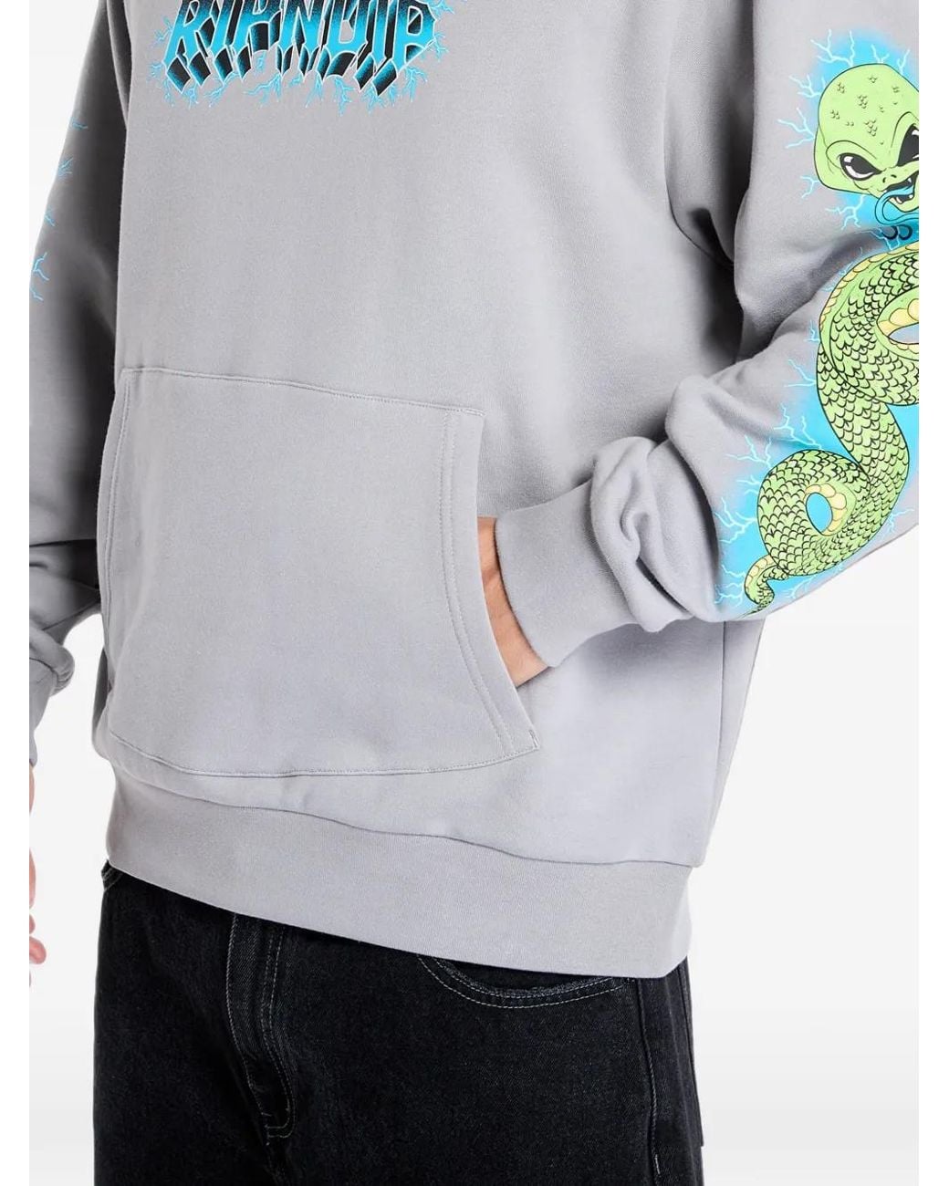 RIPNDIP Gray Skull And Bones Hoodie for men