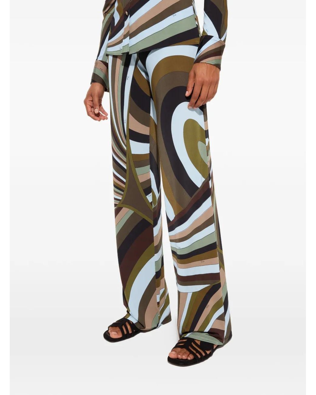 Emilio Pucci White Iride Print Pants