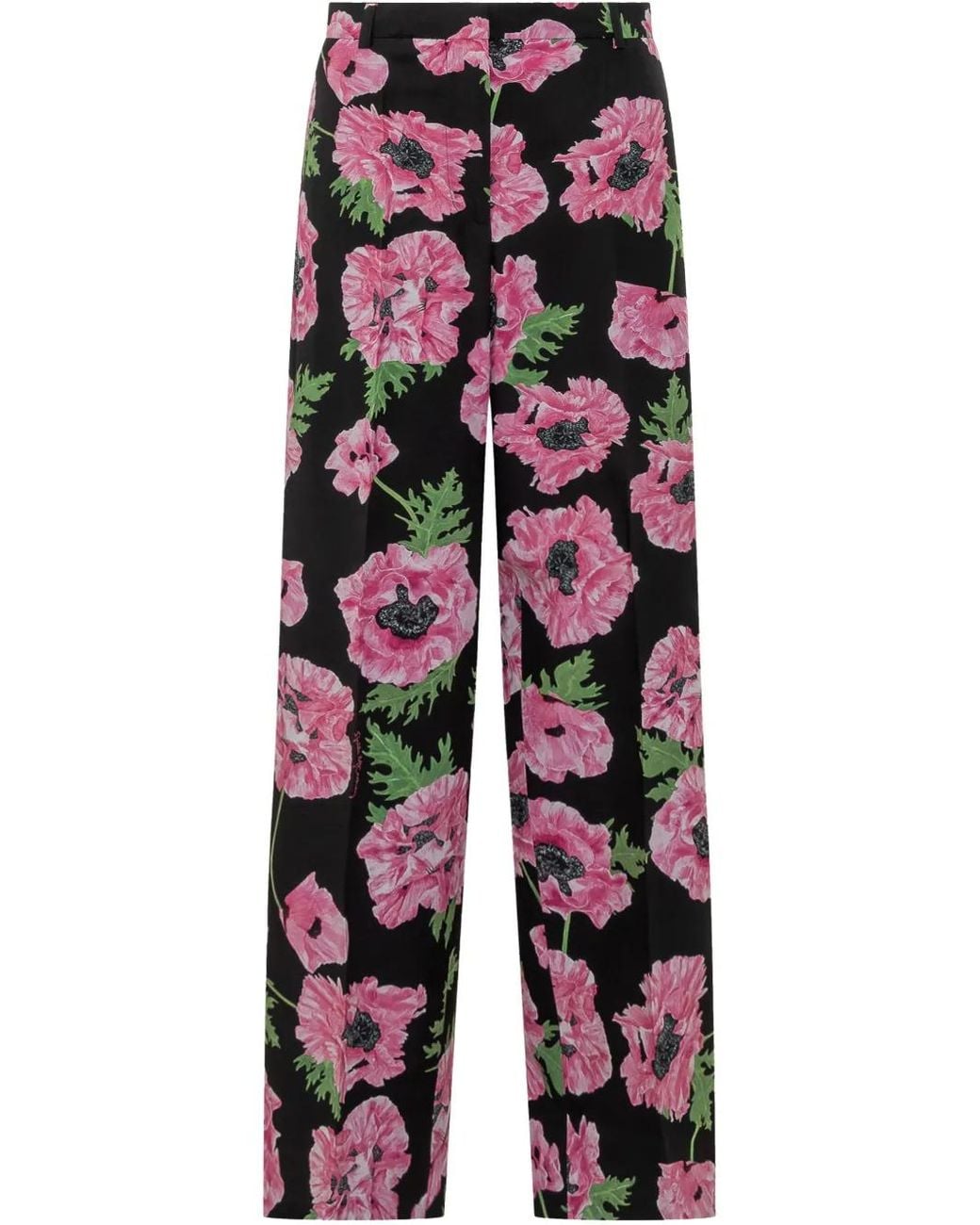 Stella McCartney Red Floral-Print Trousers