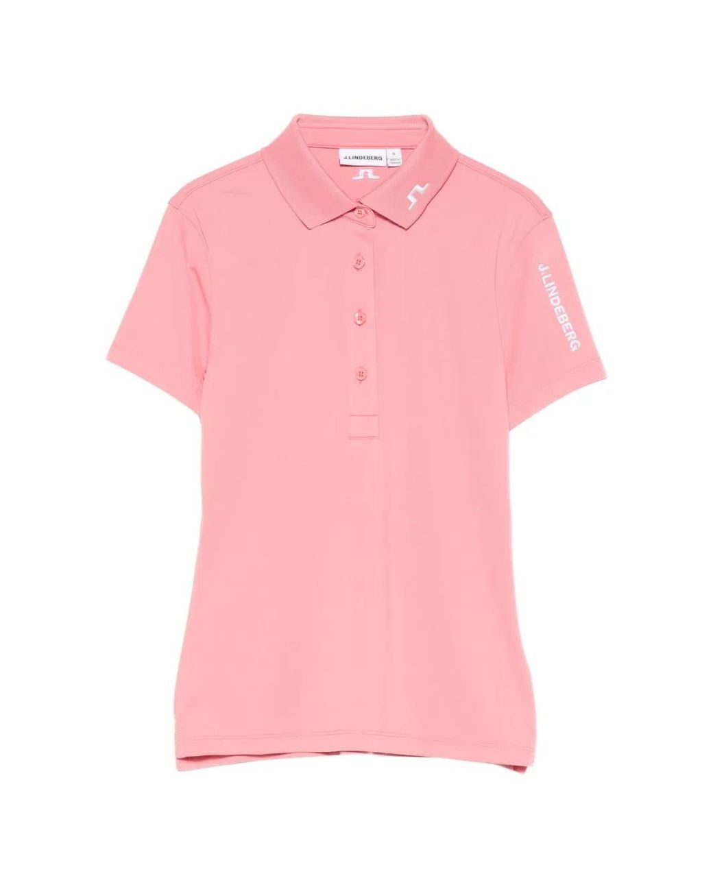 J.Lindeberg Pink Tour Tech Button Polo Top