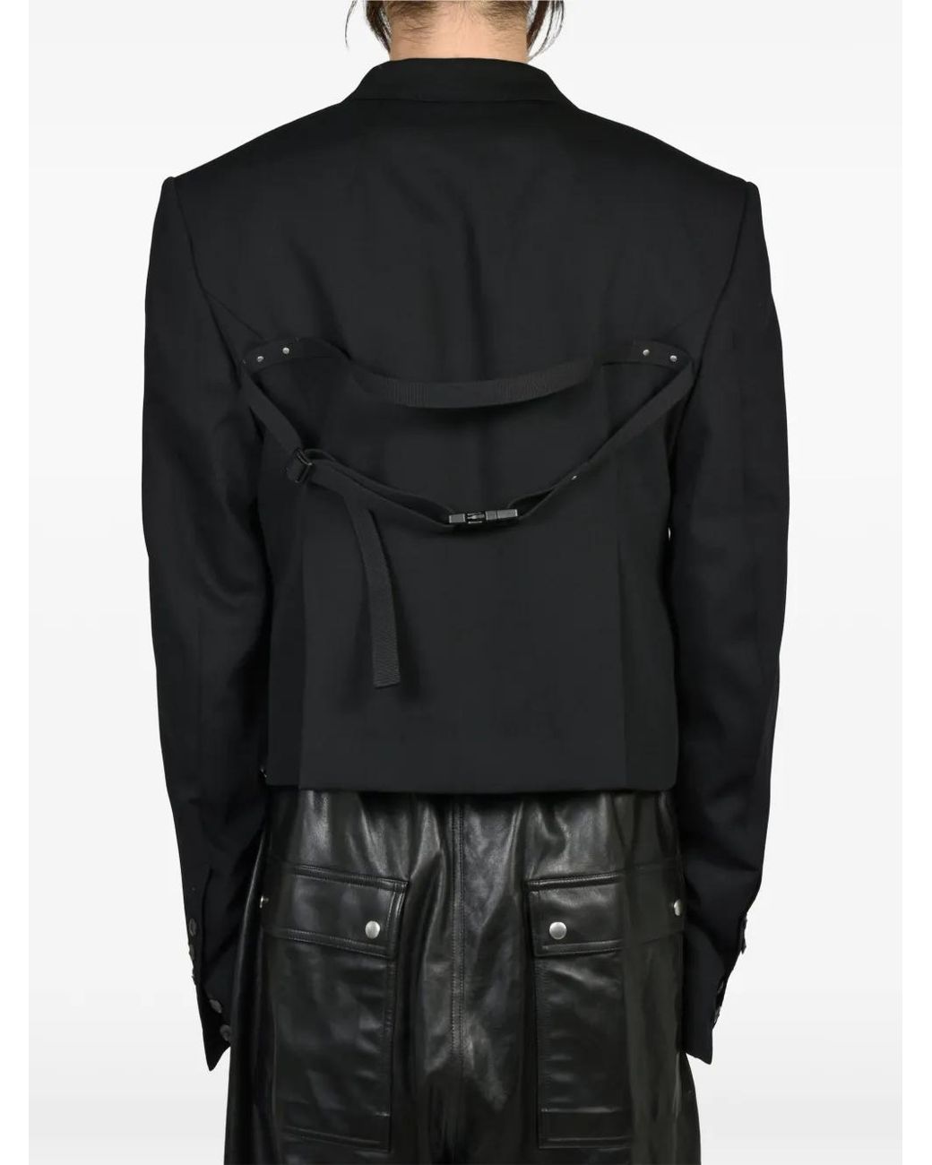 Rick Owens Black Alice Buckle-Strap Jacket for men