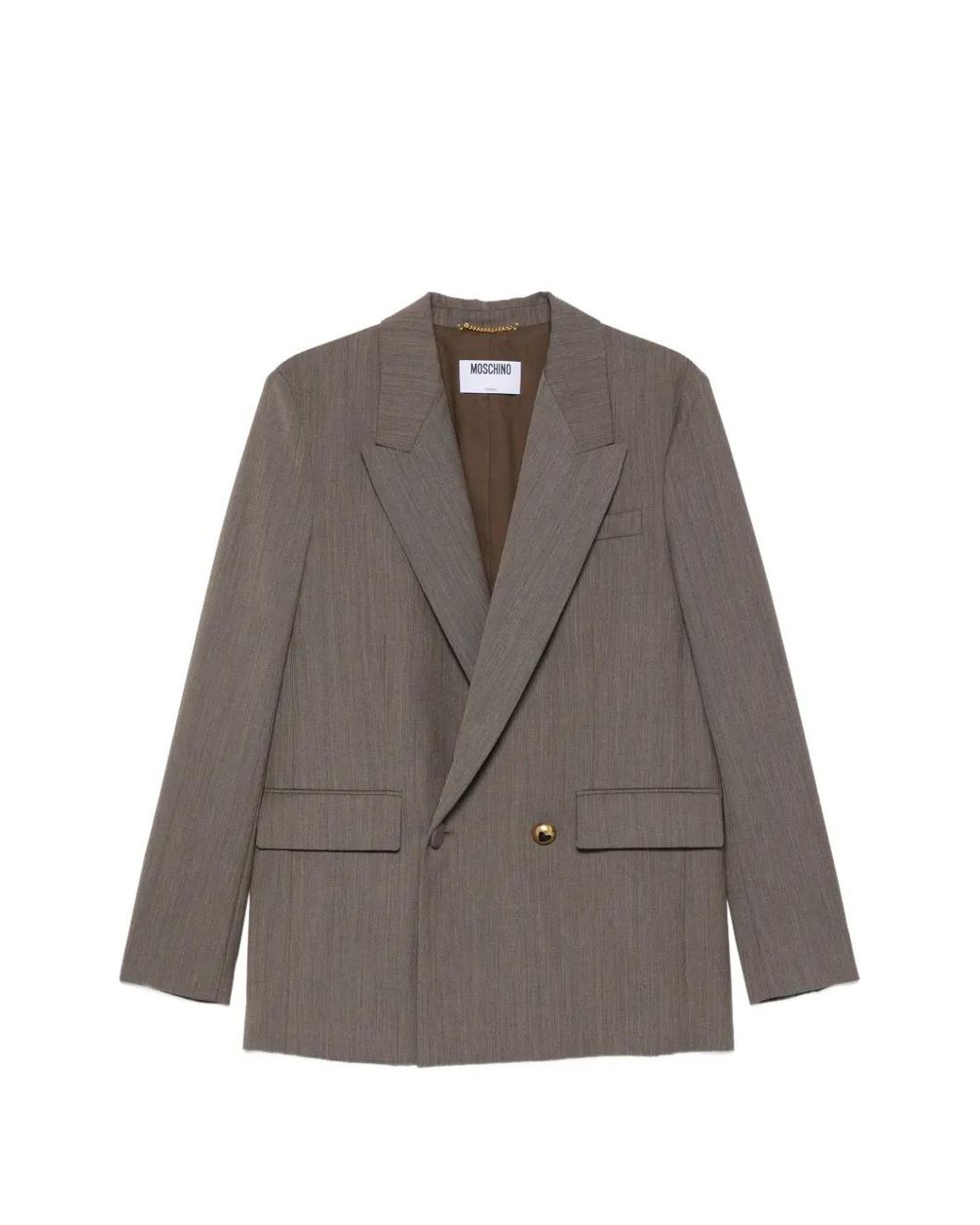 Moschino Brown Double-Breasted Heart-Button Blazer