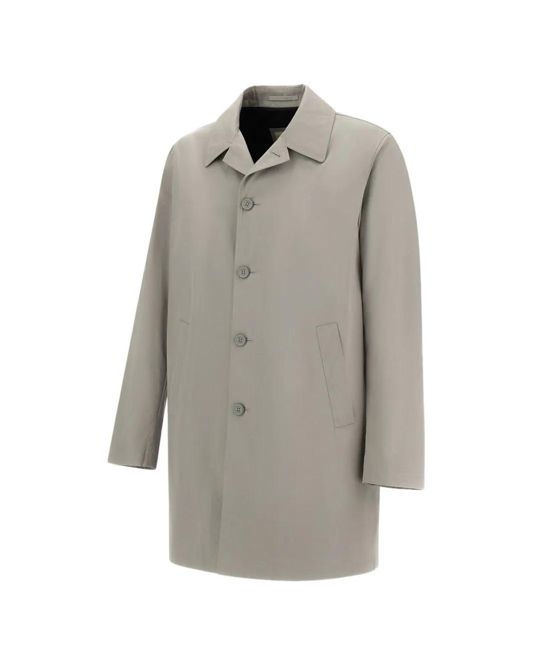 Herno Gray Welt-Pockets Button Coat for men