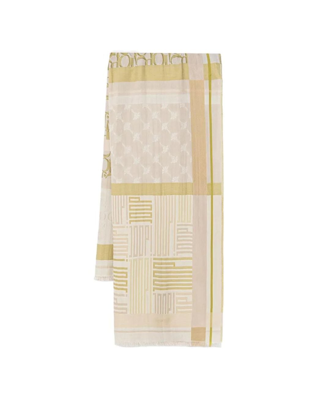 Joop! Natural Logo-Print Frayed Scarf