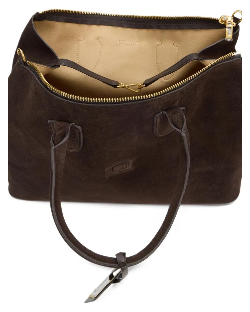 Schell Black Doctor Logo-Plaque Suede Tote Bag