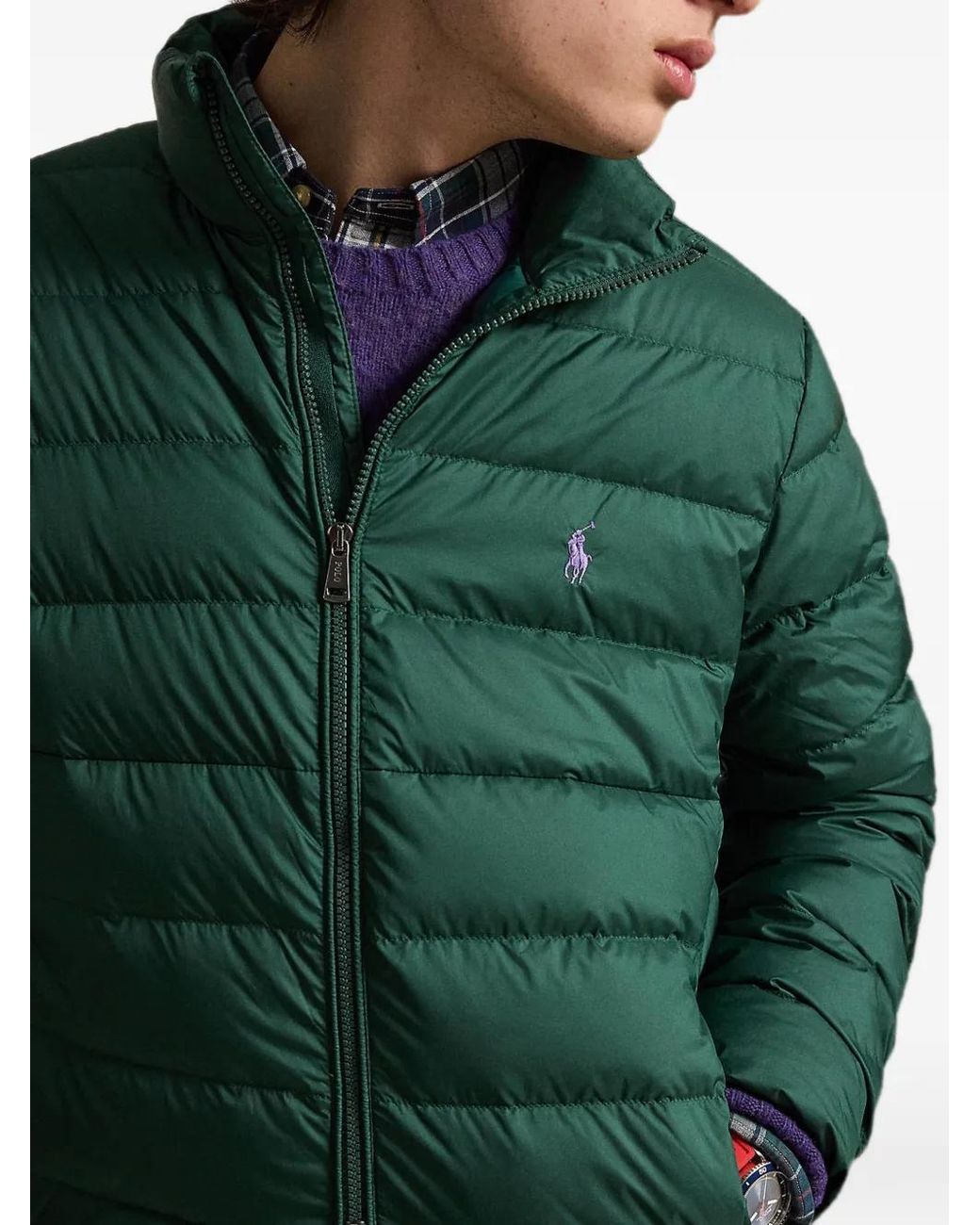 Polo Ralph Lauren Green Veste Matelassée À Logo Brodé for men