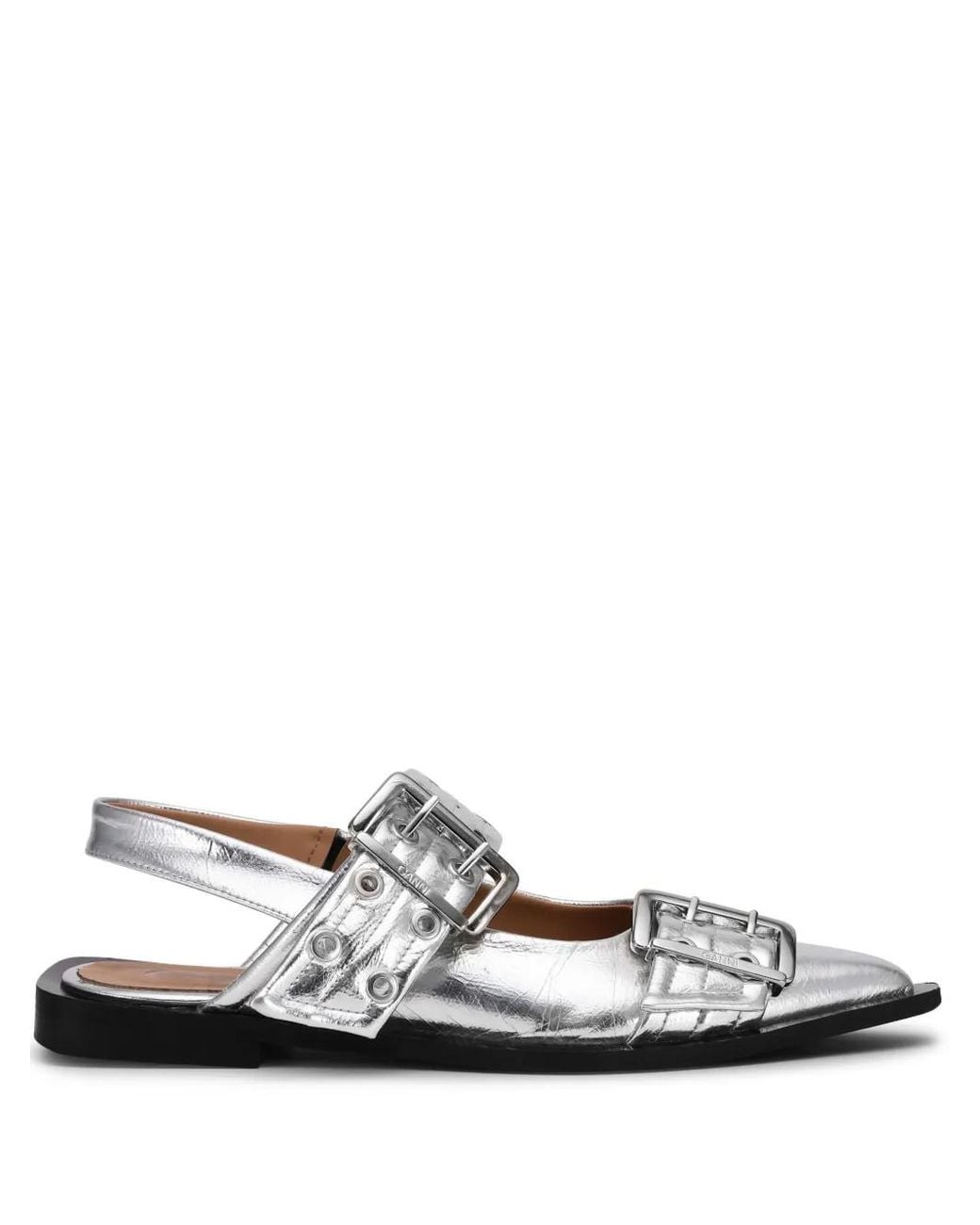 Ganni Metallic Shoes With Buckles