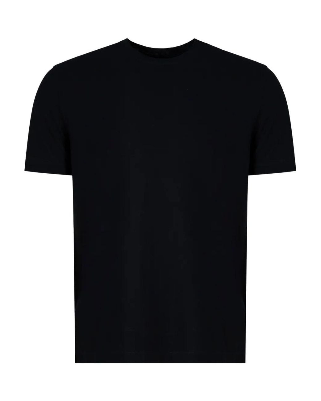 Zanone Black Crewneck T-Shirt for men
