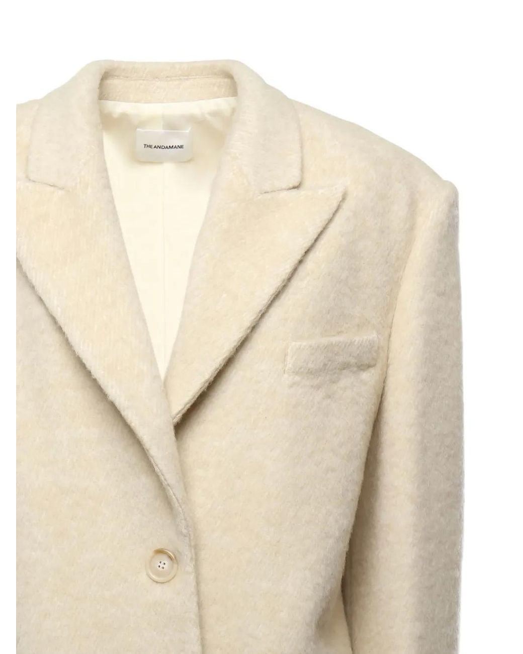 ANDAMANE Natural Single-Button Wool Blazer