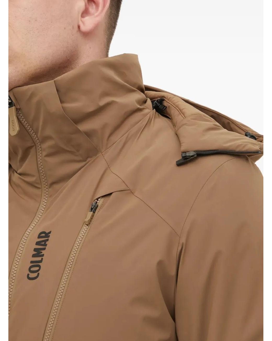 Colmar Brown Zip Hooded Ski Jacket for men