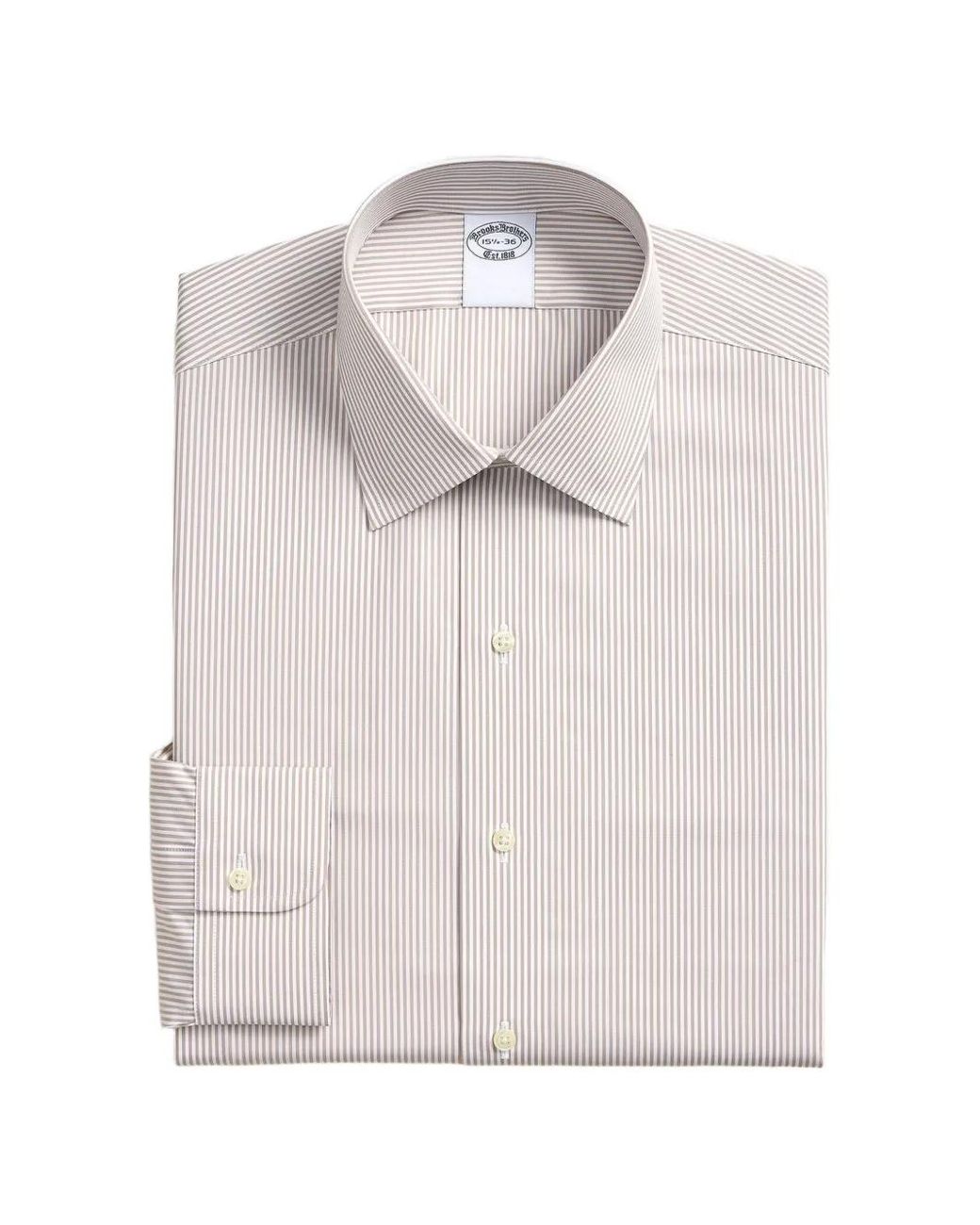Brooks Brothers White Stripe-Pattern Shirt for men
