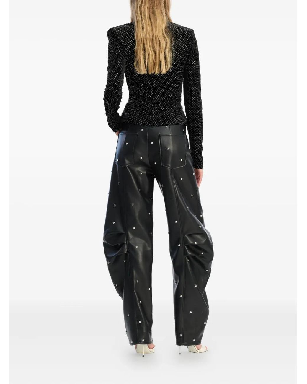 ROTATE BIRGER CHRISTENSEN Black Studded Cargo Trousers