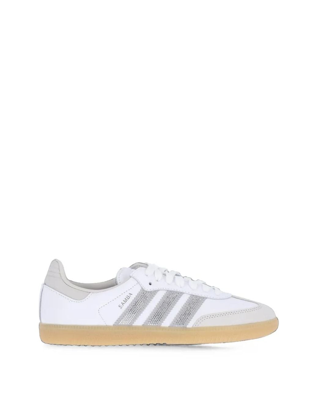 Adidas White Samba Og Crystal-Embellished Sneakers