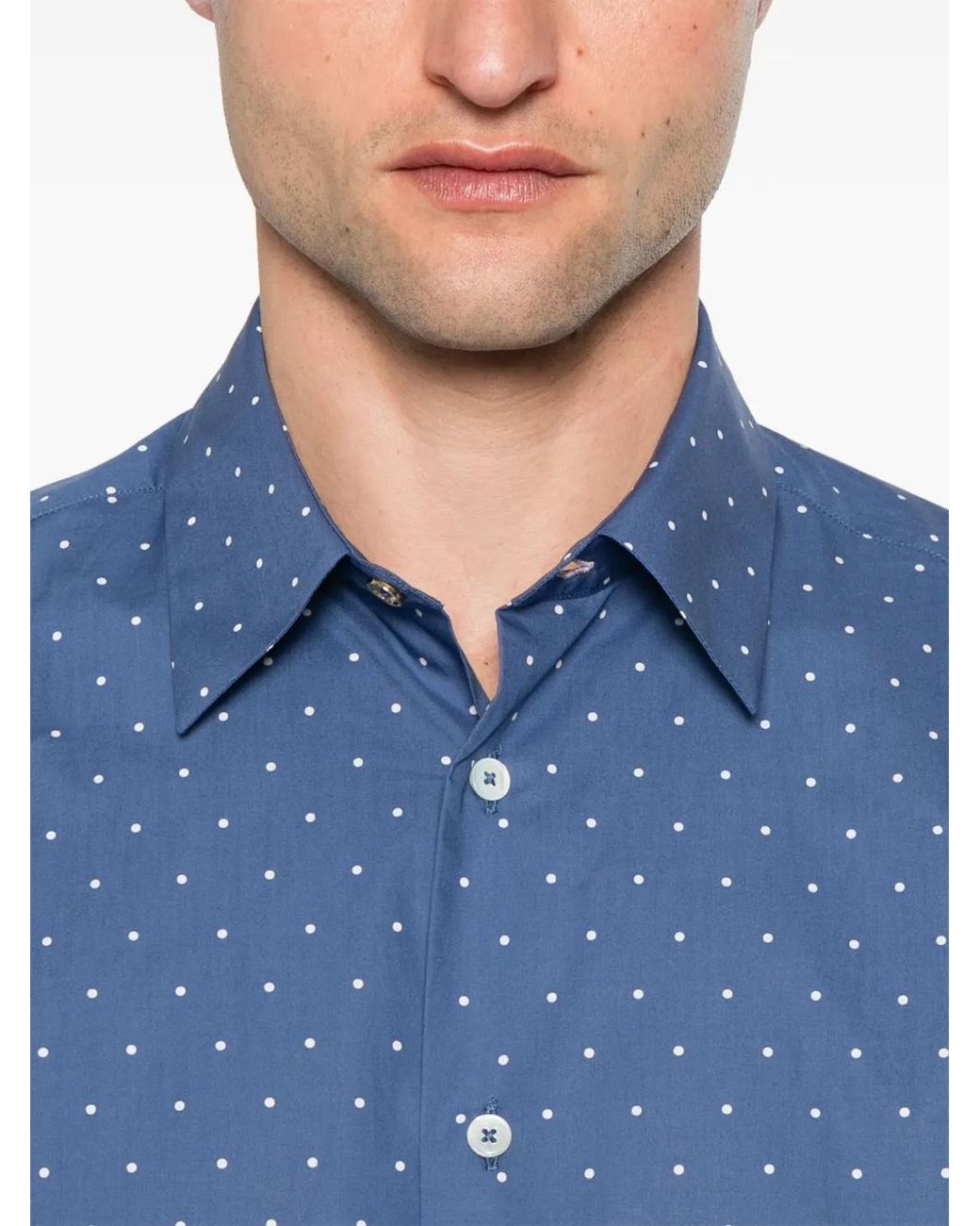 Paul Smith Blue Polka Dot-Print Shirt for men