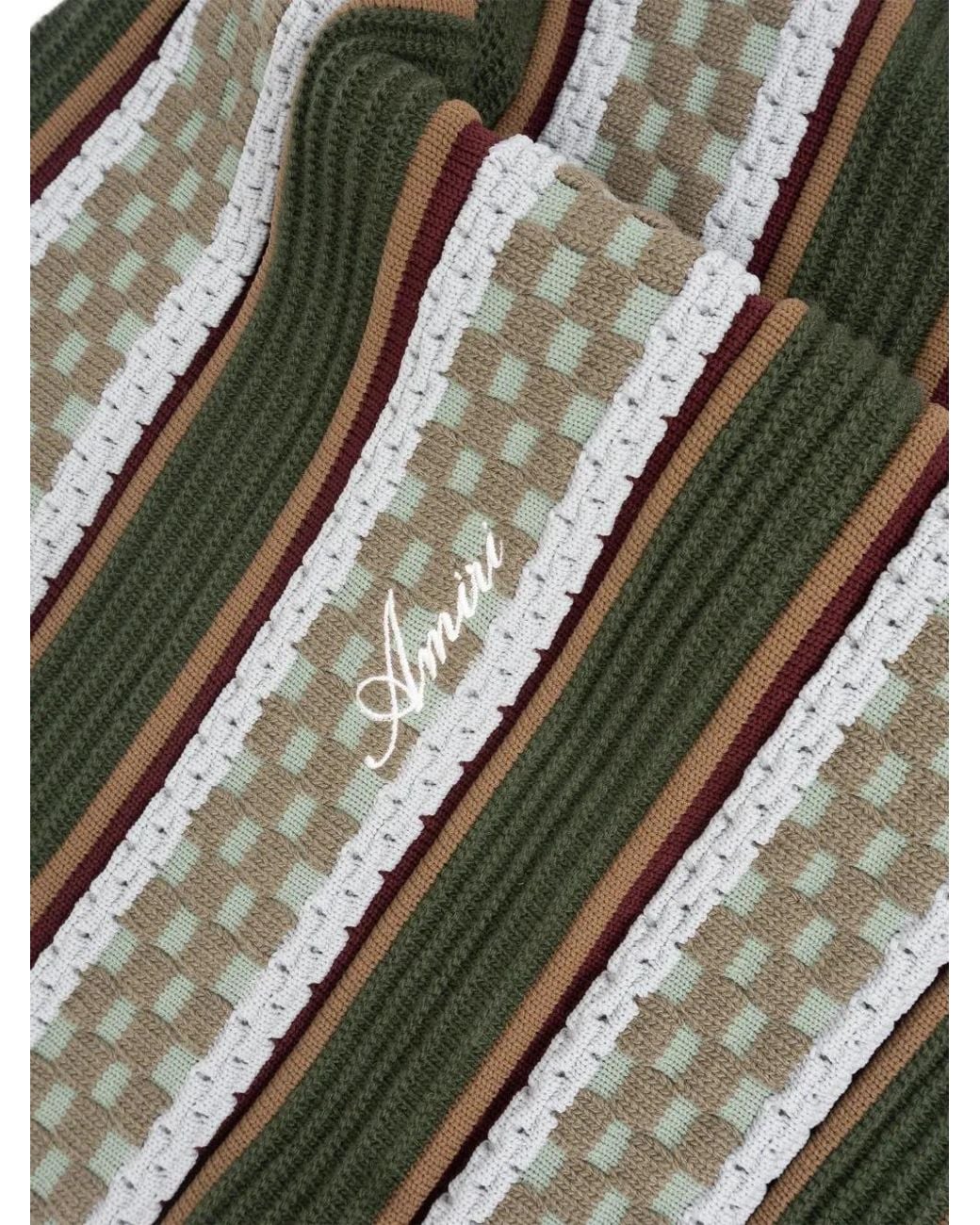 Amiri Green Striped Sweater for men