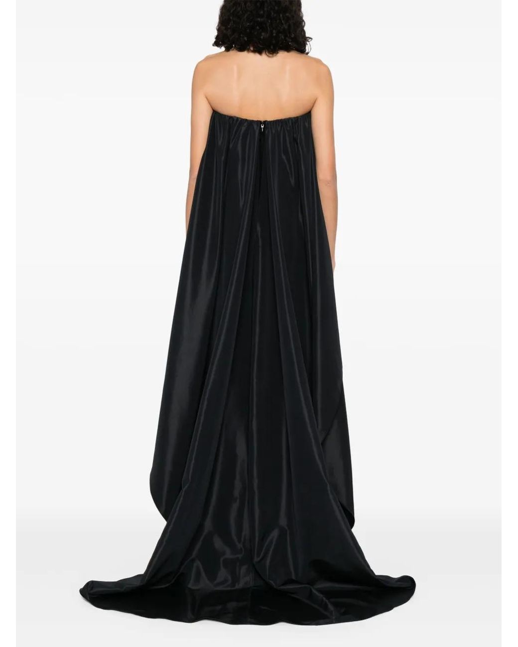 Nissa Black Cape Lace Gown