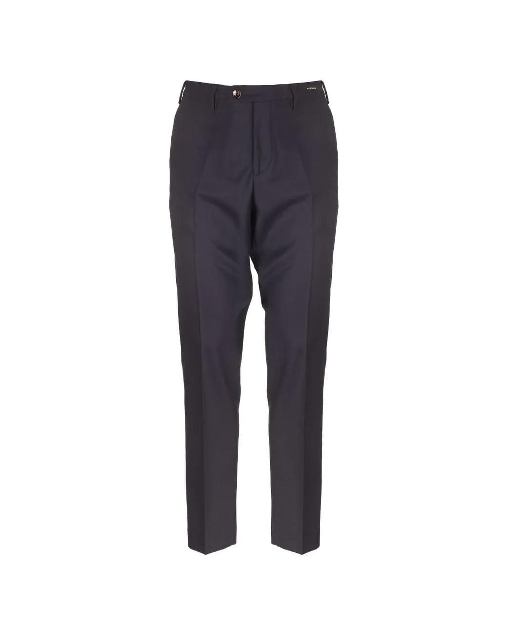 Michael Coal Blue Pressed-Crease Trousers for men