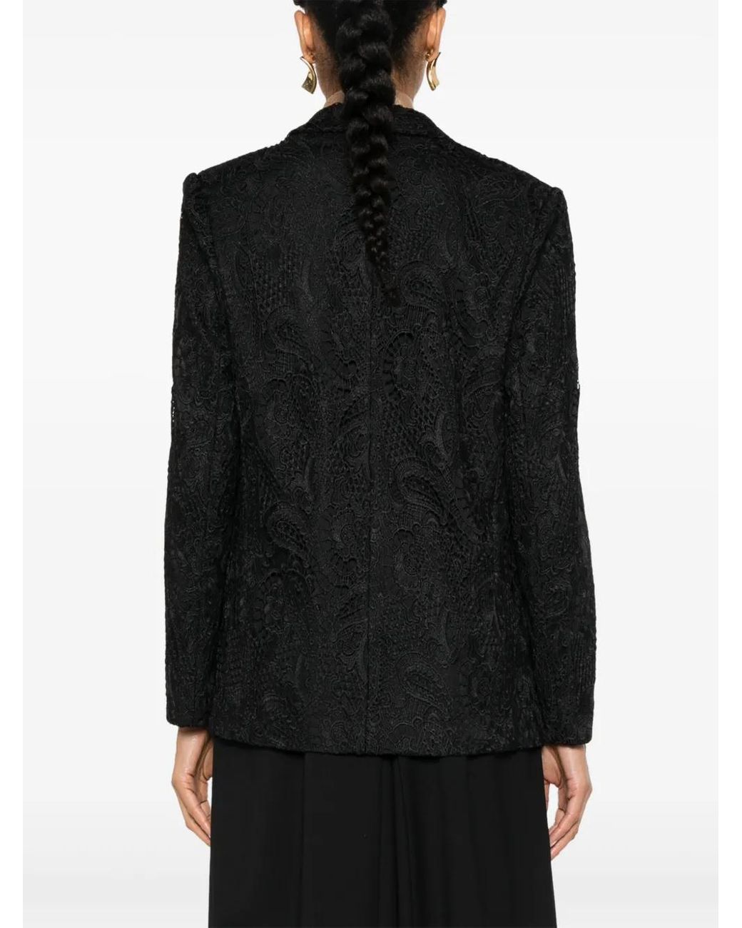 Twinset Black Guipure Lace Blazer
