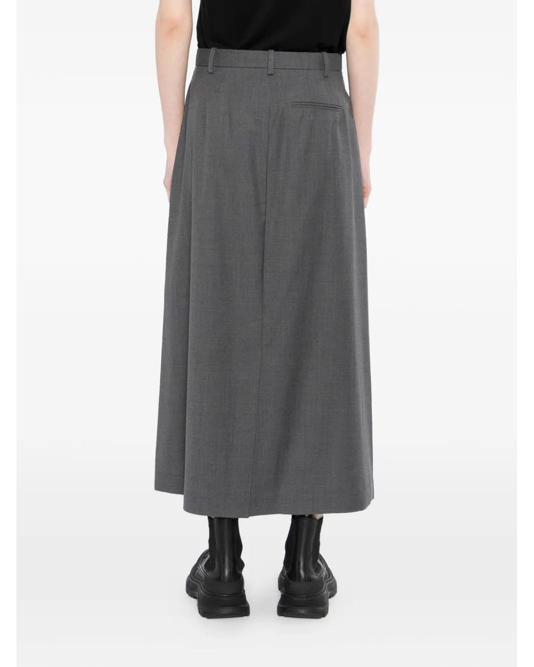 JNBY Gray A-Line Maxi Skirt