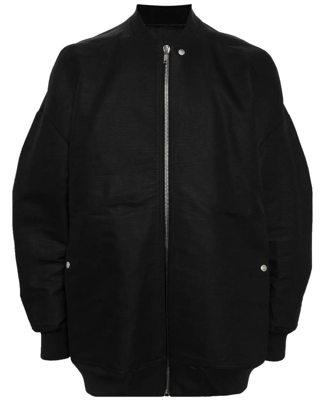 Rick Owens Black Zip-Up Bomber Jacket for men