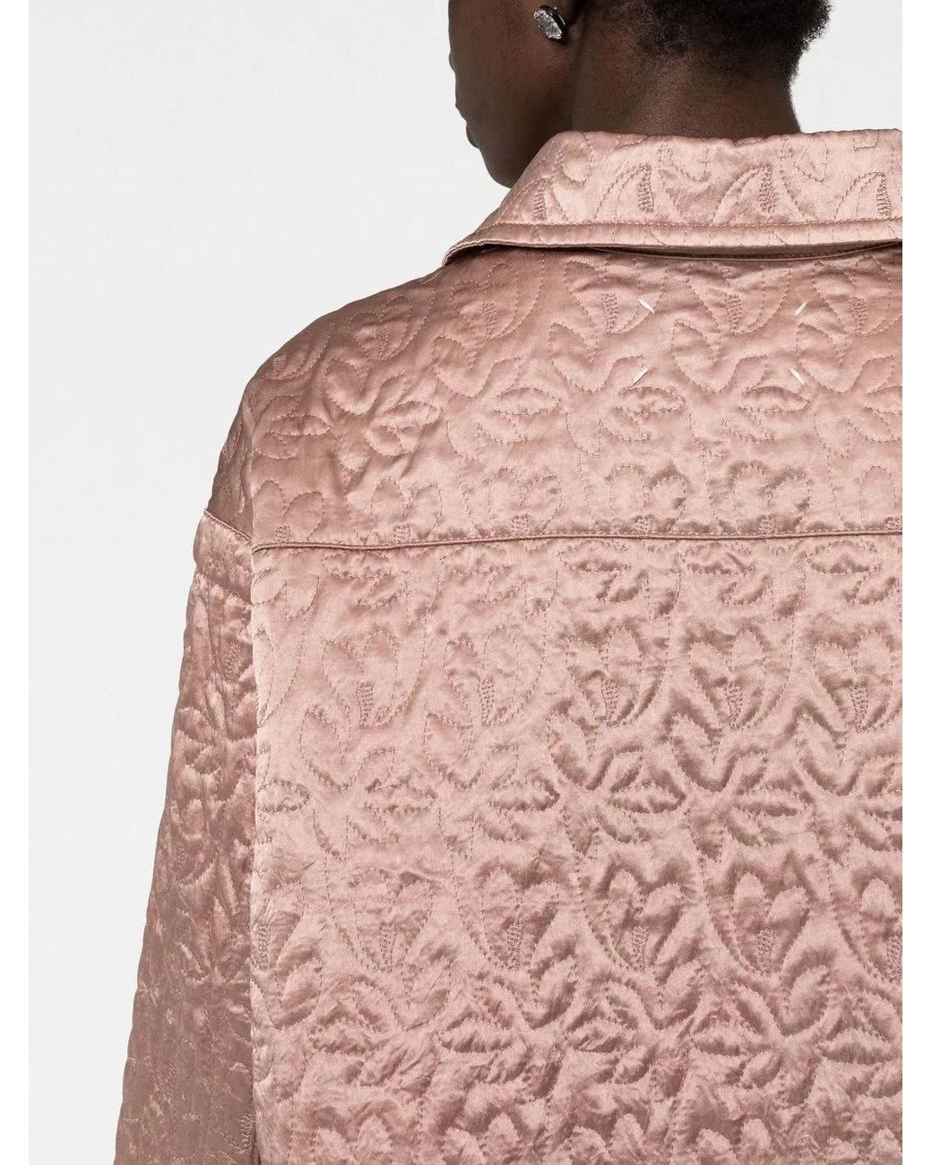 Maison Margiela Pink Quilted Satin Shirt