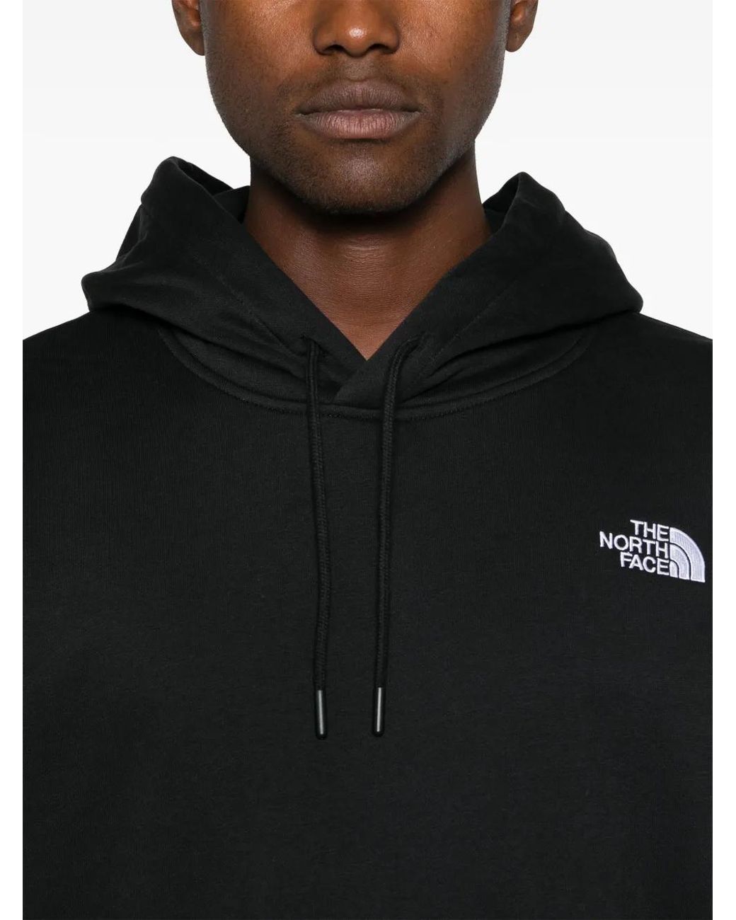 The North Face Black Embroidered Logo Cotton-Blend Hoodie for men