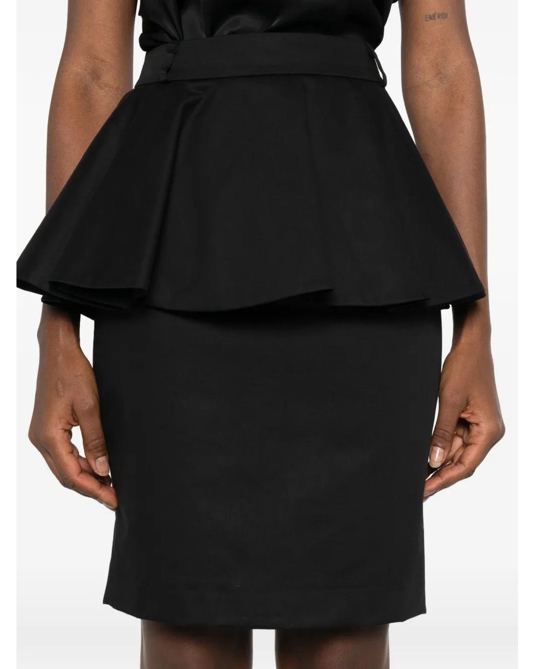 Franchise Black Peplum Short Skirt