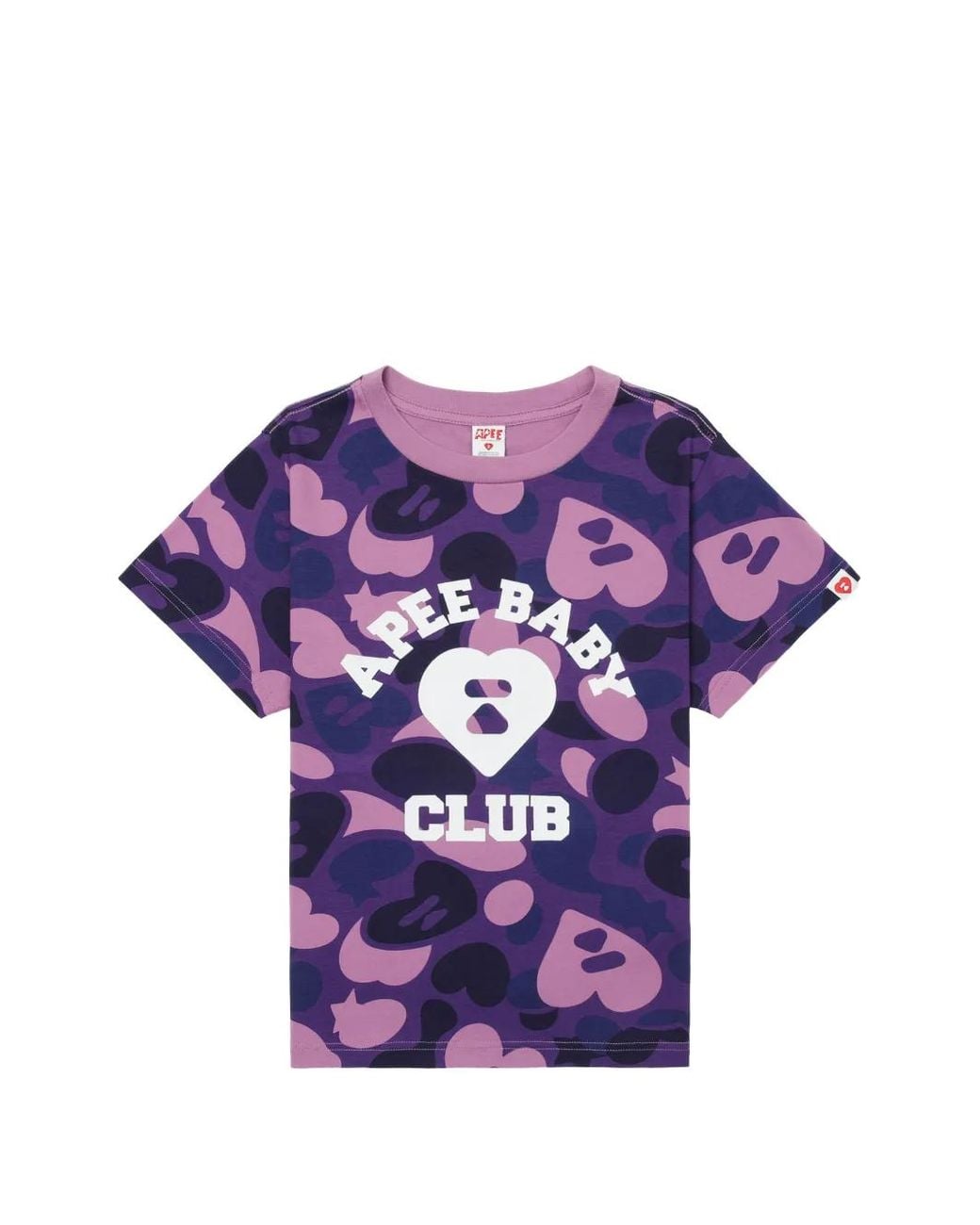 AAPE BY A BATHING AP Purple Camouflage-Print Logo-Print T-Shirt