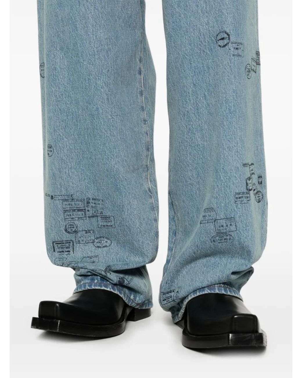Vetements Blue Stamp-Print Jeans