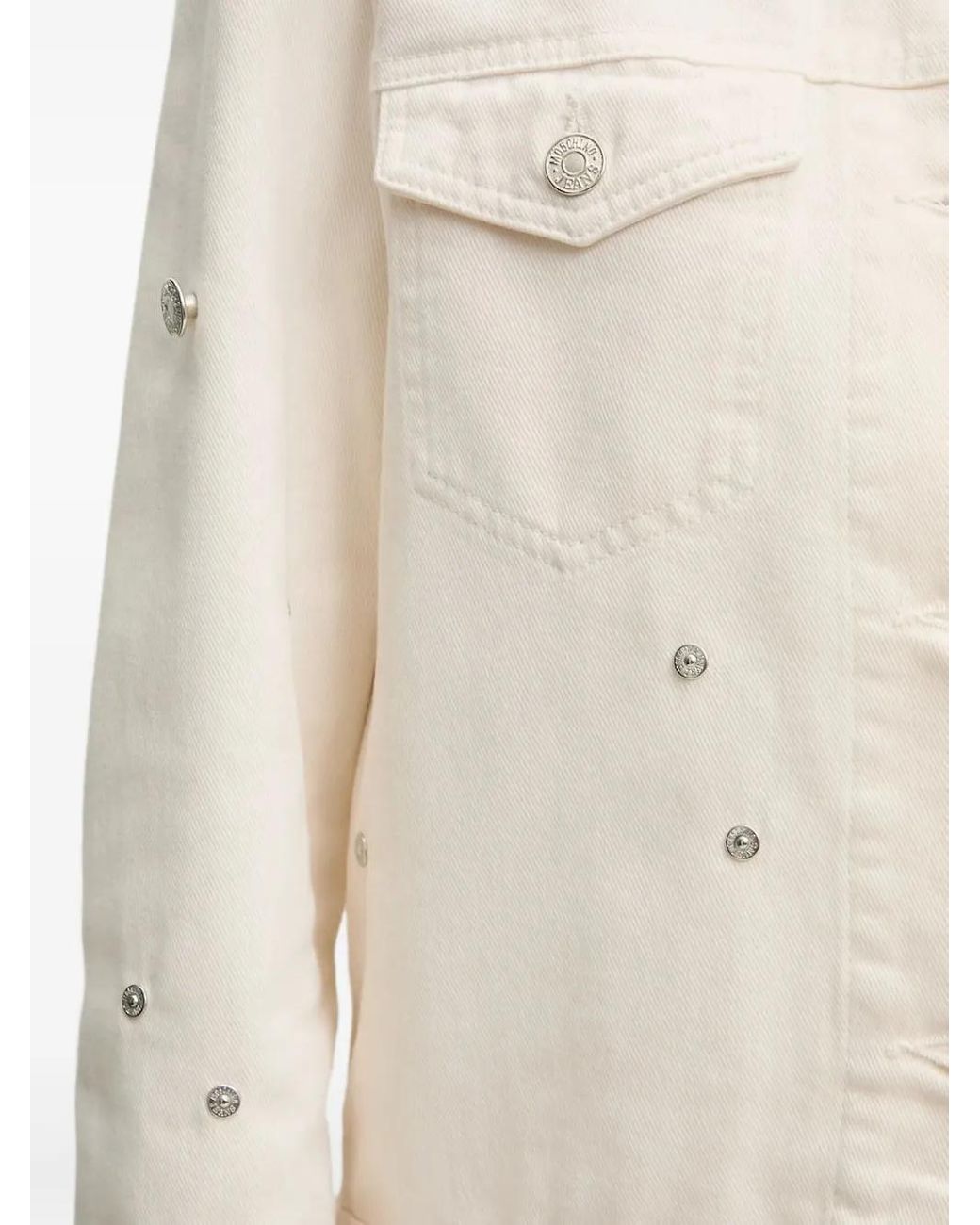 Moschino Verfraaid Spijkerjack in het White