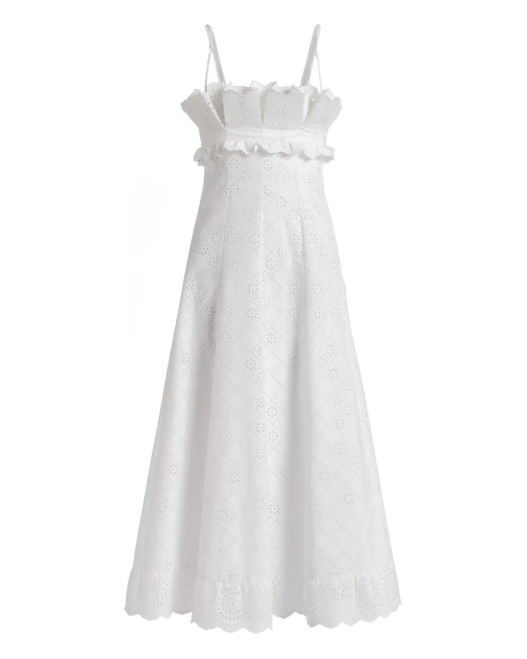 Alberta Ferretti White Sangallo Dress