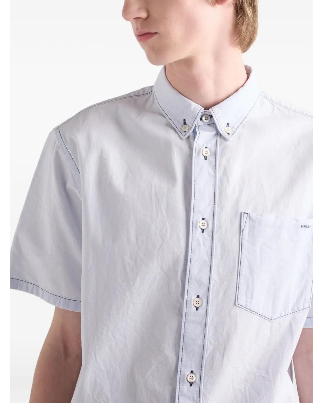 Prada White Chambray Shirt for men