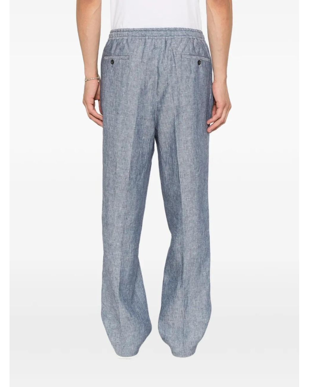 Corneliani Gray Pantalon Droit À Lien De Resserrage for men