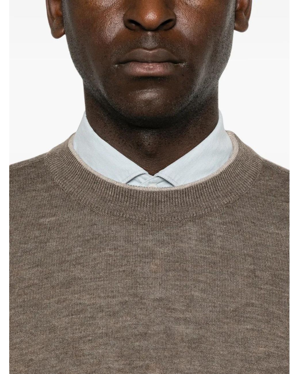 Paul & Shark Brown Long-Sleeve Crew Neck Sweater for men