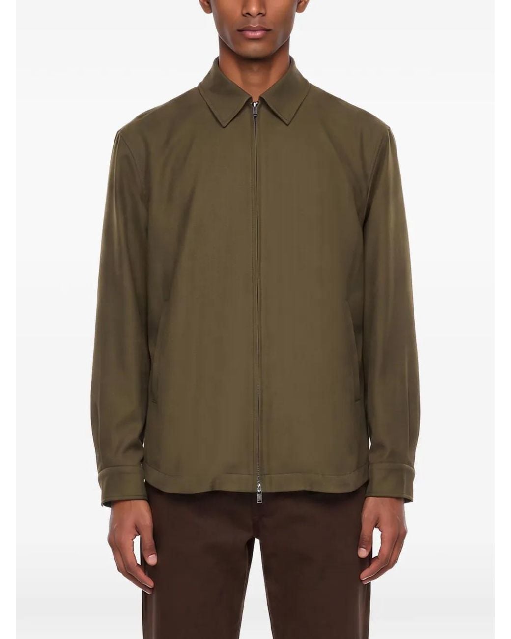 Jonathan Simkhai Green Sidney Zip-Up Collared Jacket for men